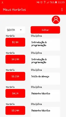 Meus Horários android App screenshot 1